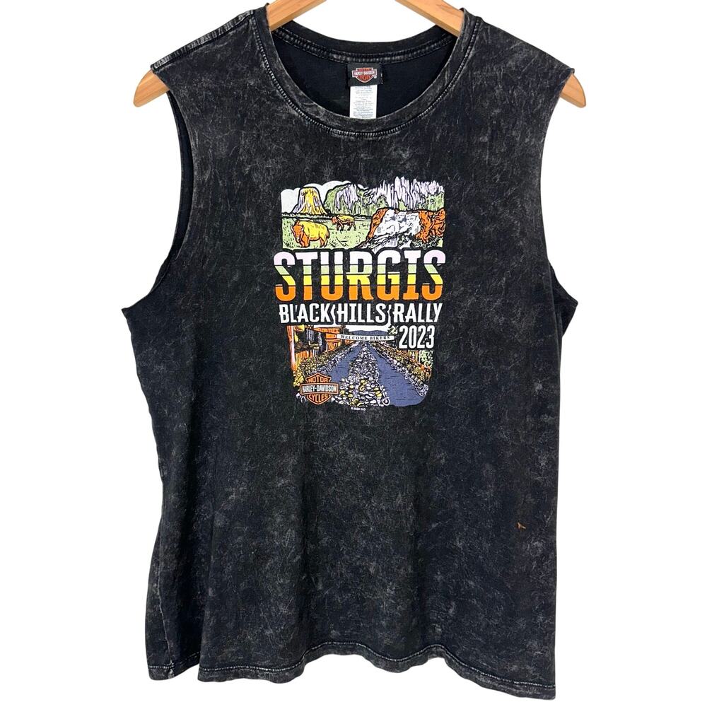 Harley Davidson 2023 Sturgis Black Hills Rally Vintage Wash Cutoff Tank Top XL